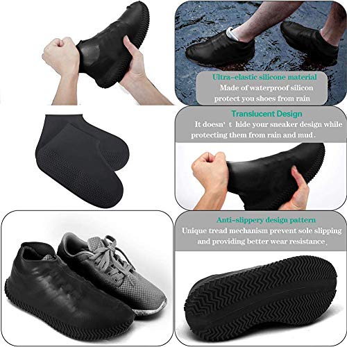 FUNISFUN Waterproof Boot and Shoe Cover Reusable Non-Slip Cycling Overshoes Rain Snow Shoes for Men Women Kids
