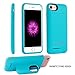 Battery Case for iPhone 8/7 / 6s /6 - i.Valux Slim Protective Rechargeable Extended External Charger Case 3000mAh Power Bank Backup Battery Charging Case Shockproof Bumper with Magnetic Stand (Blue)