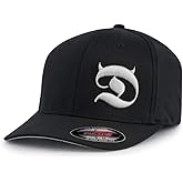 Horned D Flex Fit 6-Panel Men's Cap – Pull-On Baseball Hat with Curved Bill, Cotton/Poly/Spandex Blend