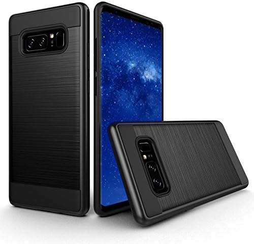 Casemetics Classic Series - Galaxy Note 8 Case Flexible Rubberized Shielding Armored with Hard Skeleton for Samsung Galaxy Note 8 Phone - 2017 (Black)