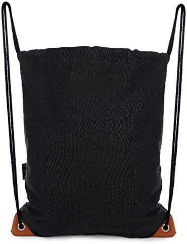 BagDancer Canvas Drawstring Gym Bag , Black