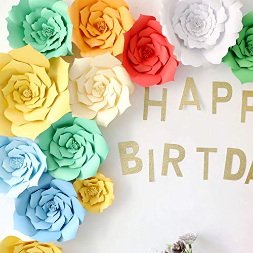 Lucky Monet 3D Paper Flower Backdrop DIY Wavy Petals Flower Crafting Wall Decoration for Wedding Birthday Party Celebration (2Pcs/8"/Beige) - Thumbnail 4