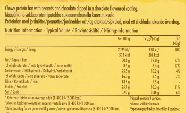 Proteínas, barras de amendoim e chocolate, ingredientes naturais, adequadas para vegetarianos, 26x40gr — foto 2 de 8