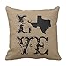 Love Texas State Linen Rustic Chic Burlap Vintage Throw Pillow Case