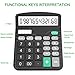 Calculators Desktop, Splaks 2 Pack Standard Functional Desk Calculators Solar and AA Battery Dual Power Electronic Office Calculator with 12-Digit Large Display (1 Basic Black & 2 Updated Silver)