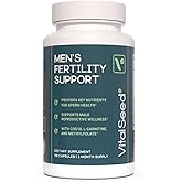 Vital Seed Fertility Support for Men - Sperm Health Prenatal with CoQ10, Zinc, Folate, L-Carnitine & More - 90 Capsules, 30 Days