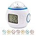 Sinweda Sky Star Night Light Projector Lamp Bedroom Alarm Clock with Music Backlight Calendar Thermometer for Children Kids Birthday Gift