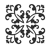 J BOUTIQUE STENCILS Damask Wall Stencil - Medium Size - Reusable Stencil for Home DIY decor FAUX MURAL V0002