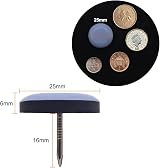 GINOYA Teflon Furniture Sliders 25mm Nail-On 20pcs Grayish Blue view 3
