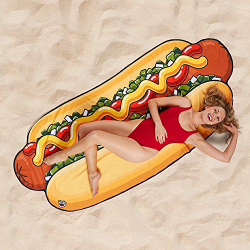 image for BigMouth Inc Giant Hot Dog Beach Blanket, Oversized Beach Towel, Ulta-