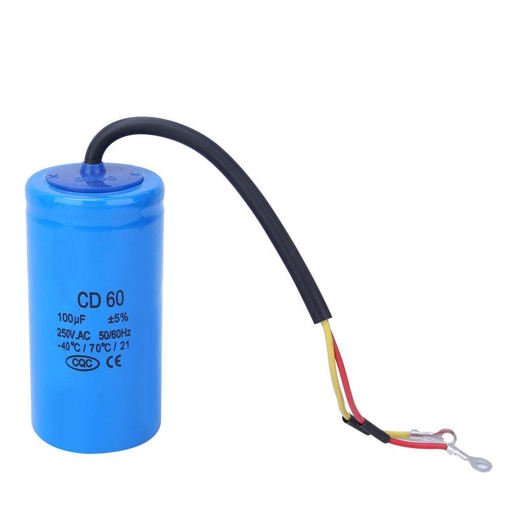 Motor Capacitor 250V 100uf Electronic Component CD60 Explosion-Proof Capacitor for Refrigerators, Air Conditioners and Generators