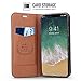 B BELK Case for iPhone X, Premium Leather [Ultra Slim] Flip Wallet Cover Case [Stand Feature] [Card Slots] [Magnetic Closure]