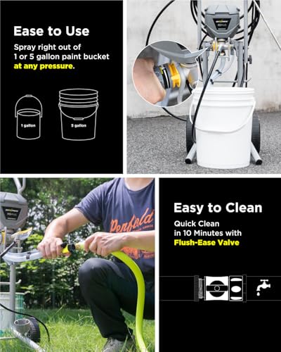 InoKraft Airless Paint Sprayer Pro MaXpray M3 Plus, High Efficiency Cart Airless Paint Sprayer, for Extensive Home Interior & Exterior DIY Painting Projects, with Convenient Cart & Accessories