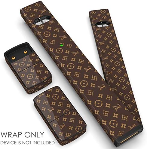 JUUL Skin - JUUL Wrap - JUUL Decal - JUUL Cover - JUUL Starter Kit Stickers - Pax JUUL Skin for Device Charger Pods - Original JUUL Vape Pen Accessories Skin (LV Brown)
