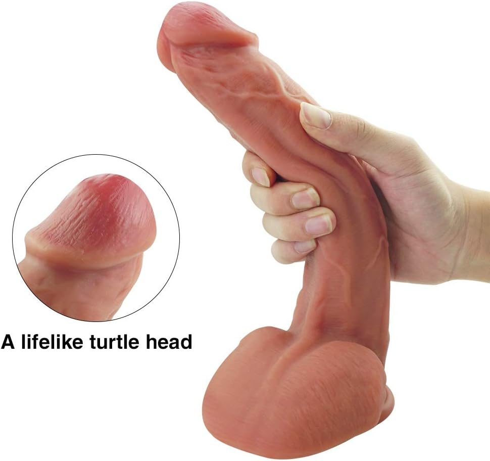 Nmcfbgqian Lifelike Massage Realistic Super Huge Long Tool with Suction Cup Ultra Soft for Women and Men 9.84 in