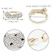 EVER FAITH Women's Austrian Crystal Black Enamel Leopard Hinged Bangle Bracelet Clear Gold-Tone