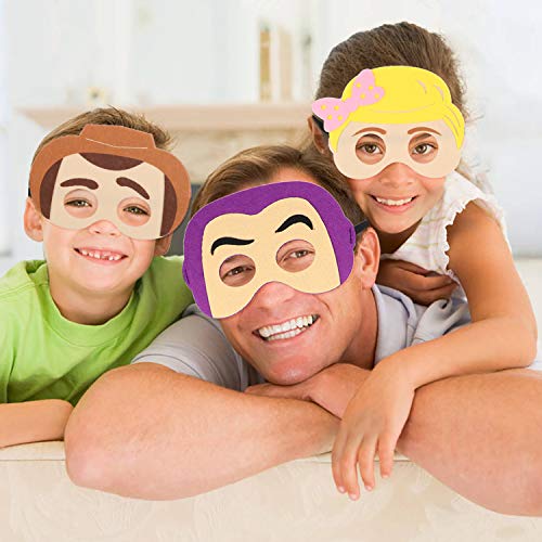 MALLMALL6 Toy 4th Masks Birthday Party Supplies Toys 4th Adventure Party Favors Dress Up Costume Mask Include Woody Buzz Lightyear Bo Peep Bullseye Slinky Dog Jessie Rex for Kids - Thumbnail 3