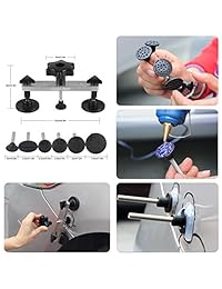 FLY5D 74 Pcs herramientas para remover la reparación de carrocería sin pintura, juego de extracción de abolladuras para autos, martillo de abolladuras para puertas de autos, extractor de pegamento, juego de inicio para daño por granizo y abolladuras