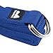 REEHUT Yoga Strap 8ft with Ebook - Durable Polyester Cotton Exercise Straps w/Adjustable D-Ring Buckle for Stretching, General Fitness, Flexibility and Physical Therapy Blue