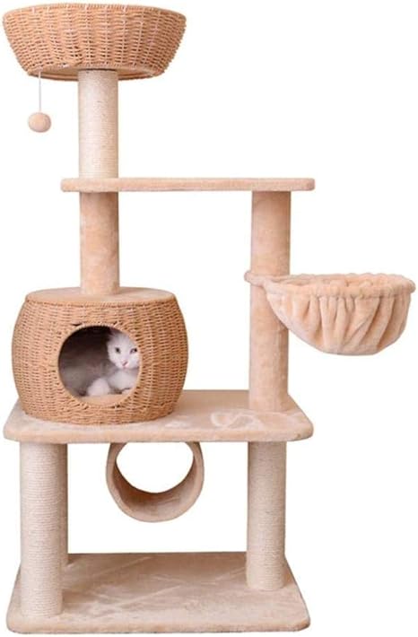 Amazon Co Jp ウィービングキャットクライミングフレーム 手作りキャットハウス大型多層キャットツリー屋内キャットジャンププラットフォーム 45 65 133cm ホーム キッチン
