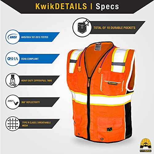 KwikSafety (Charlotte, NC) CLASSIC Safety Vest [JUMBO Pocket] Class 2