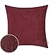 CaliTime Throw Pillow Covers Decorative 18 X 18 Inches Pack of 2 Cozy Chenille Cushion Cases for Couch Sofa Bed Living Room Home Burgundy