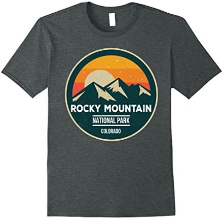 Mens PREMIUM Rocky Mountain National Park Tshirt for hiking lover Small Dark Heather