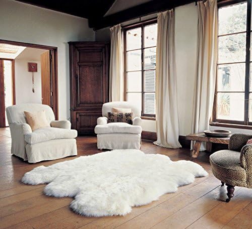 Starose New Zealand Genuine New Zealand Secto Sheepskin Rug Area Rug Natural White 6.5ft x 5ft