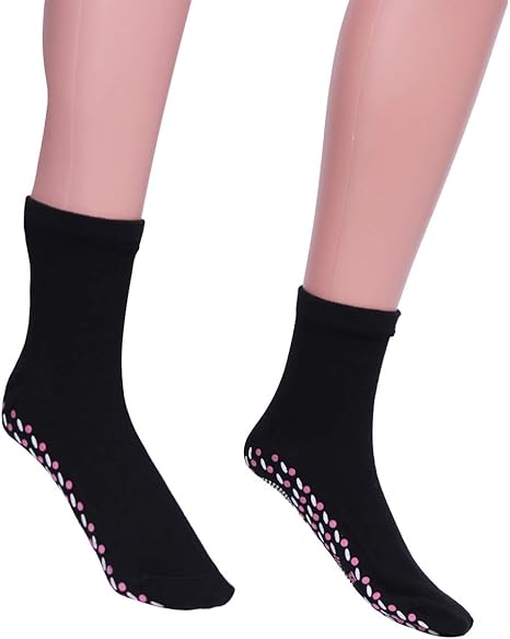 Amazon Healifty スポーツソックス自己発熱遠赤外線パットコットンソックスソックス足フィートマッサージマッサージパッドドセラピー マッサージソックス足 黒 Healifty 着圧ソックス