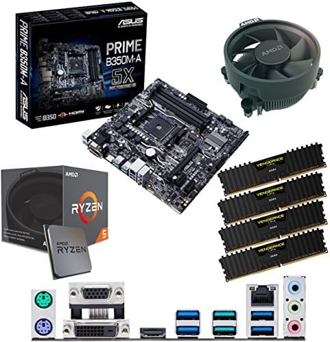 Components4All AMD Ryzen 5 2600 3.4GHz (Turbo 3.9GHz) Six Core Twelve Thread CPU, ASUS Prime B350M-A Motherboard & 32GB 3200MHz Corsair DDR4 RAM Pre-Built Bundle
