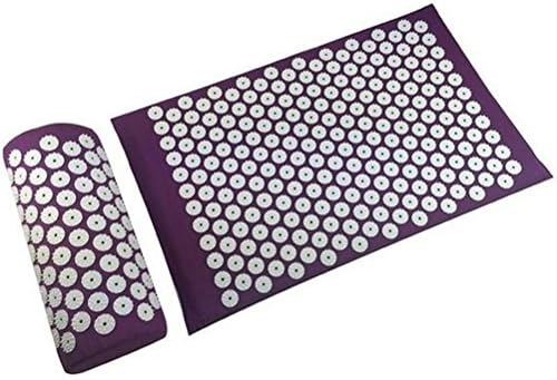 ROSSENICE Acupressure Mat and Pillow Massager Back And Neck Pain Relief Set for Body Sciatic Pain Stress Relief and Muscle Relaxation(Purple)