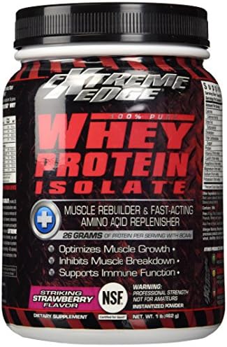 BlueBonnet Extreme Edge Whey Protein Isolate Powder, Striking Strawberry, 1 Pound