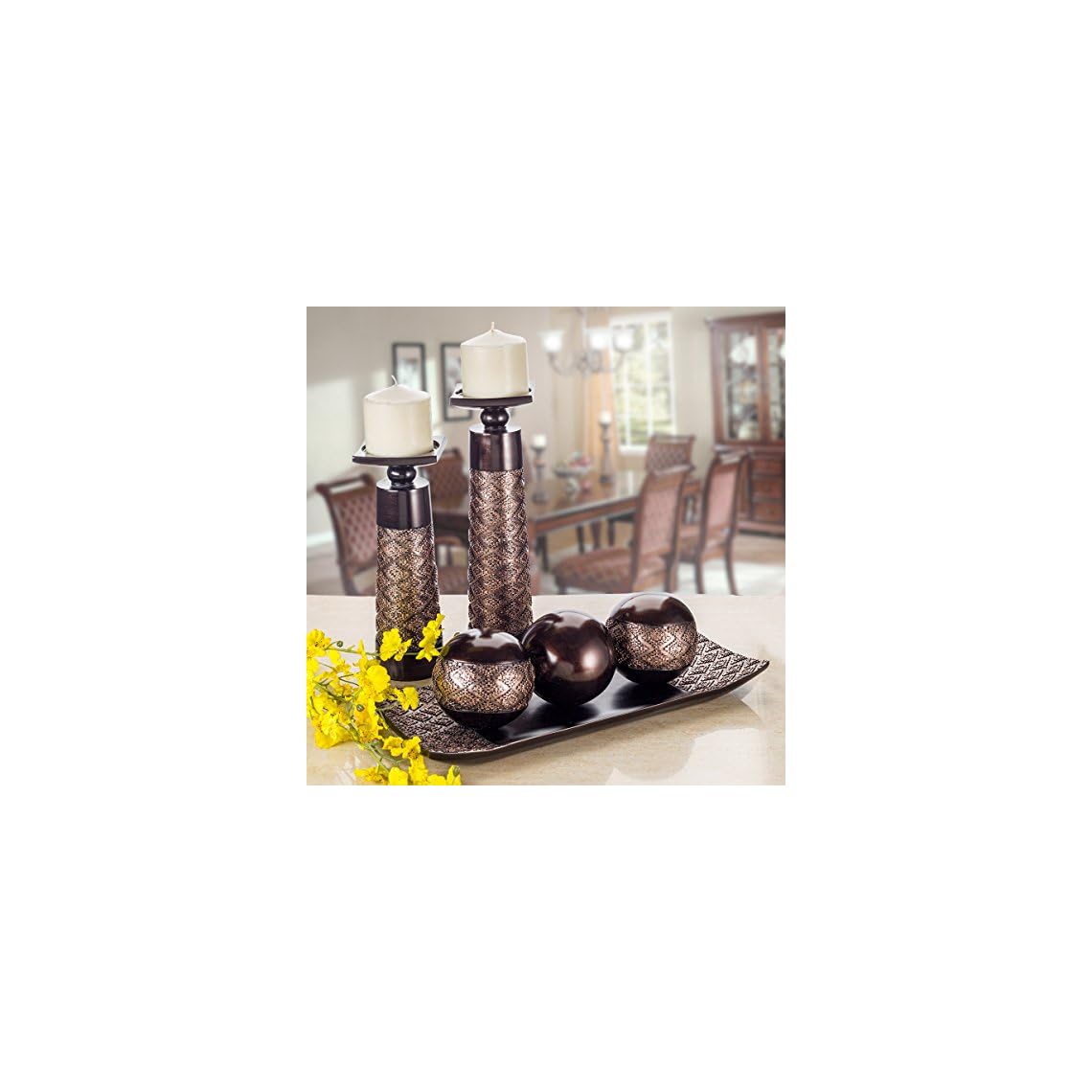 Creative Scents Dublin Home Decor Tray and Orbs Set Coffee Table