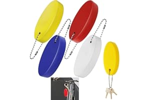 KLHCDUO 4Pcs Boat Key Floating Keychain,4 Colors Oval Shaped Floating Key Chain for Boating Waterproof Floating Key Ring Hold