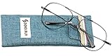 SOOLALA Memory-metal Frame Reading Glasses Aviator Eyeglasses Customized Strengths