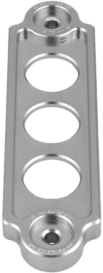 KIMISS JDM Battery Tie Down Car Battery Bracket Car Battery Mounting Bracket Heavy Duty Aluminum Car universal Battery Tie Down Bracket Hold Lock Anodized for CRX (Silver) - Image 3