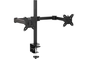 �鶹�� Basics Adjustable Dual Computer Monitor Arm Mount, Holds up to 32" Monitors