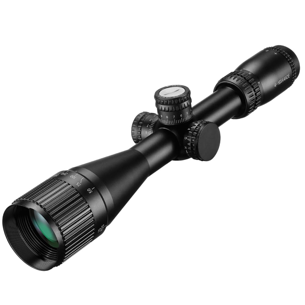 Mifhnby 4-16x44 AOE Rifle Scope Red and Green Illuminated with 20mm Picatinny Rail Mount