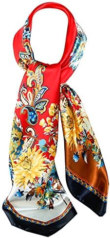 Women's Fashion Soft Large Satin Square Polyester Scarves Set Head Neck Multiuse Solid Colors Available