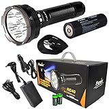 2016 Edition FENIX RC40 6000 Lumen Rechargeable Cree XM-L2 U2 LED Flashlight/ Searchlight, Car / Home charger, Fenix ARB-L3 7800mAh battery with EdisonBright battery sampler bundle