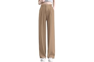 Betusline Women's Wide Leg Pants Business Casual Straight Office Trousers for Women, X-Small-3X-Large