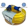 Conntek-50-Amp-125250-Volt-Marine-Shore-Power-Extension-4-Wires-Cord-with-Threaded-Ring-Yellow-50-Feet