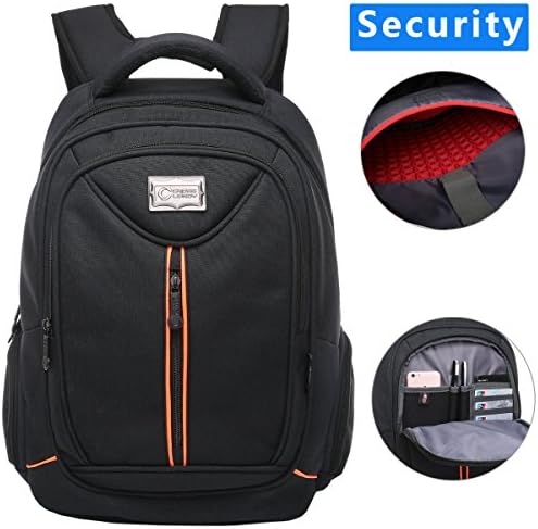 Crosslandy Laptop Backpack for Men Women Work Backpacks Fit 15.6 Inch Laptop Travel College Bookbag Water Resistant Black (Black(004))