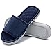 Women's Comfort Memory Foam Cotton House Slippers Spa Shoes w/Fleece Lining & Anti-Skid Rubber Sole (Medium / 7-8 B(M) US, Navy Blue)