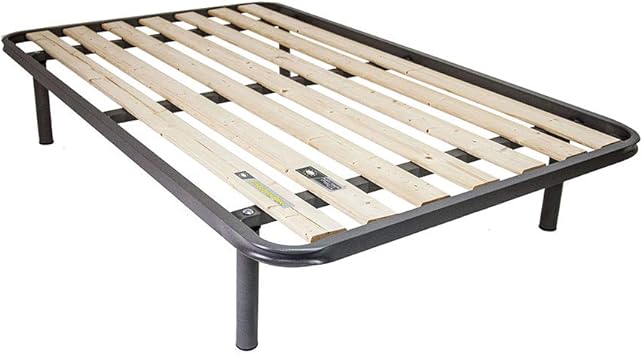 Rete Ortopedica Singola 90x190cm - Doghe Verticali Legno Massello Con Telaio Metallico
