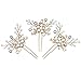 Fairy Moda Gold Leaf Bridal Hair Pins Bohemian Wedding Hair Piece Jewelry Updo Accessories ( Set of 3 )