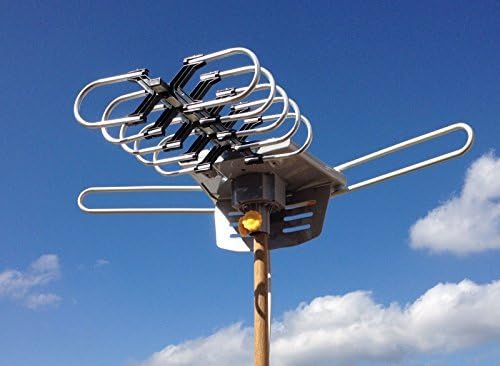 Amplified Antenna HD TV 36dB Rotor Remote 360° UHF/VHF/FM 150 Miles