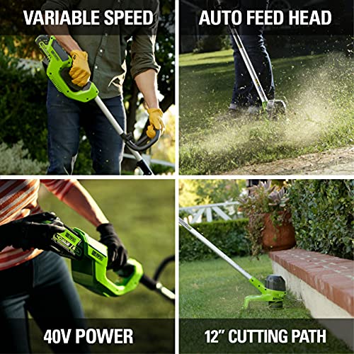 Greenworks 40V 12" Cordless String Trimmer, Tool Only Pricepulse