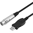 1 4 to USB USB Female to XLR Adapter 20×15×2 USB Male to XLR Female Microphone Mic Studio Link Cable Adapter Black