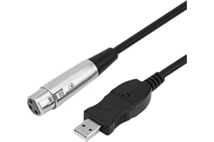 BONKZEBU USB Male to XLR Studio Microphone Cable Adapter for HighQuality Digital Sound Input, Plug and Play for/Mac Gaming Eq